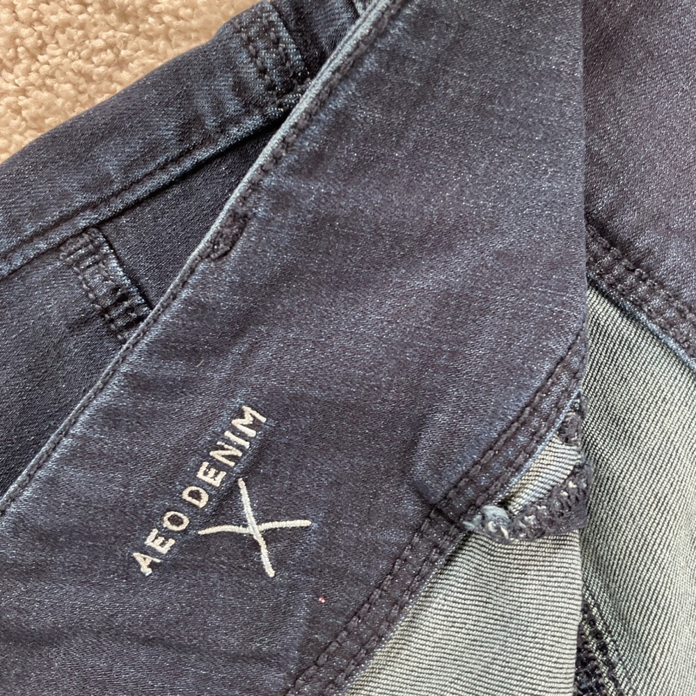 American Eagle Super Hi-Rise Jegging Dark Indigo Super Super Stretch Jeans 18S - Picture 8 of 13